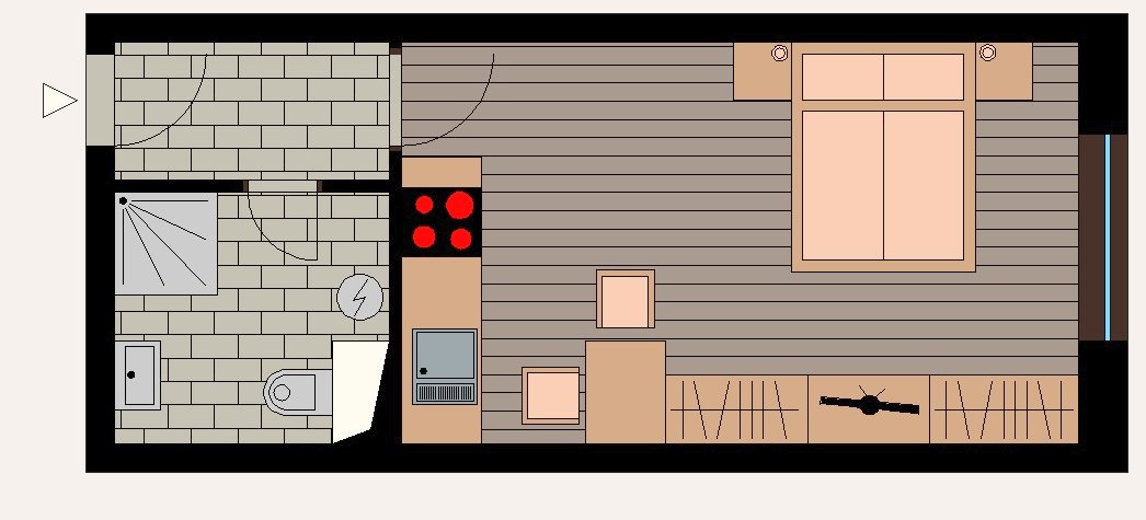 Ground plan - Studio apartment STANDARD [2+1]