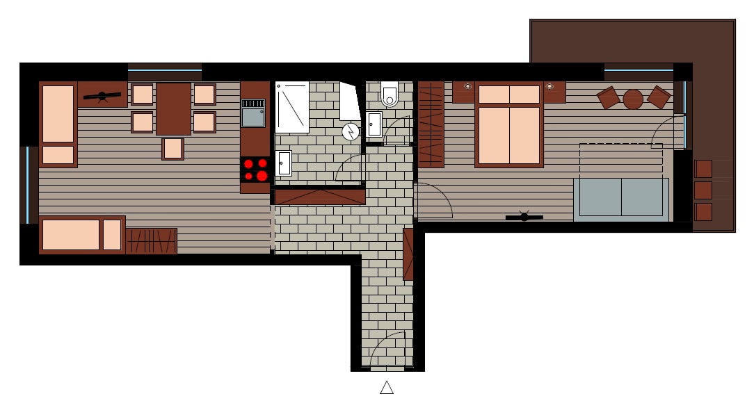 Ground plan - Studio apartment FAMILY [3+3]